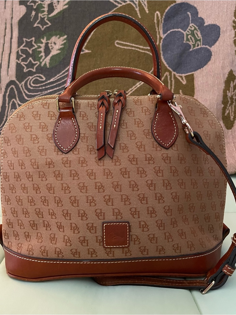 Dooney & Bourke Tan Brown Signature Satchel